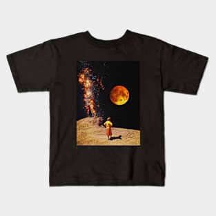 On The Edge - Space Collage, Retro Futurism, Sci Fi Kids T-Shirt